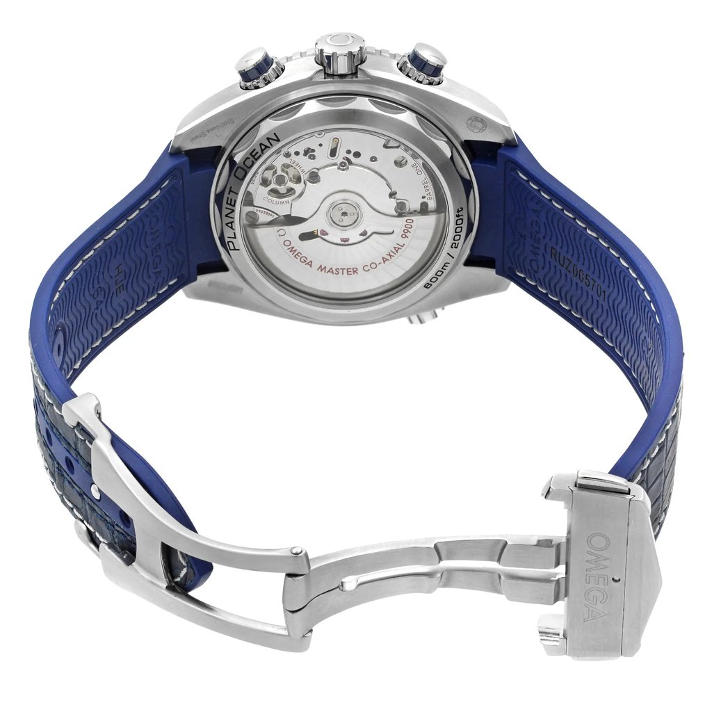 Back View Of Exhibition Back Case And Open Leather,Leather Band Of OMEGA 215.33.46.51.03.001 Watch Display Model Condition