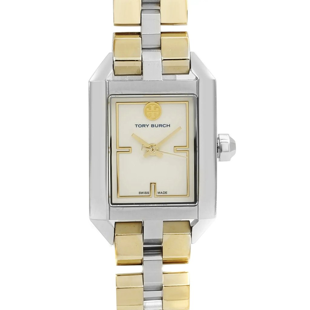 Up Close Front Facing Picture Of Tory Burch TB1102 Stainless Steel Watch Pre Owned Condition