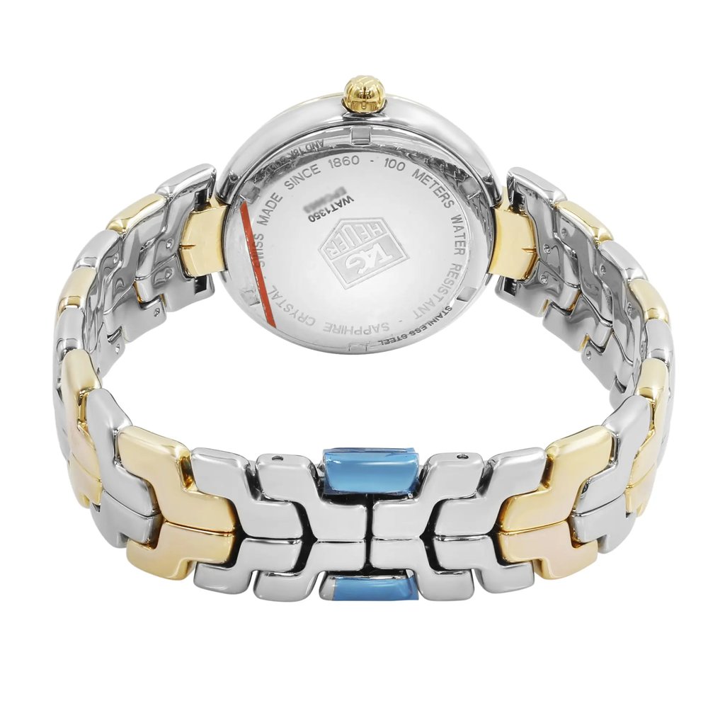 Back View Of Solid Back Case And Closed Stainless Steel Band Of TAG Heuer WAT1350.BB0957 Watch Pre Owned Condition
