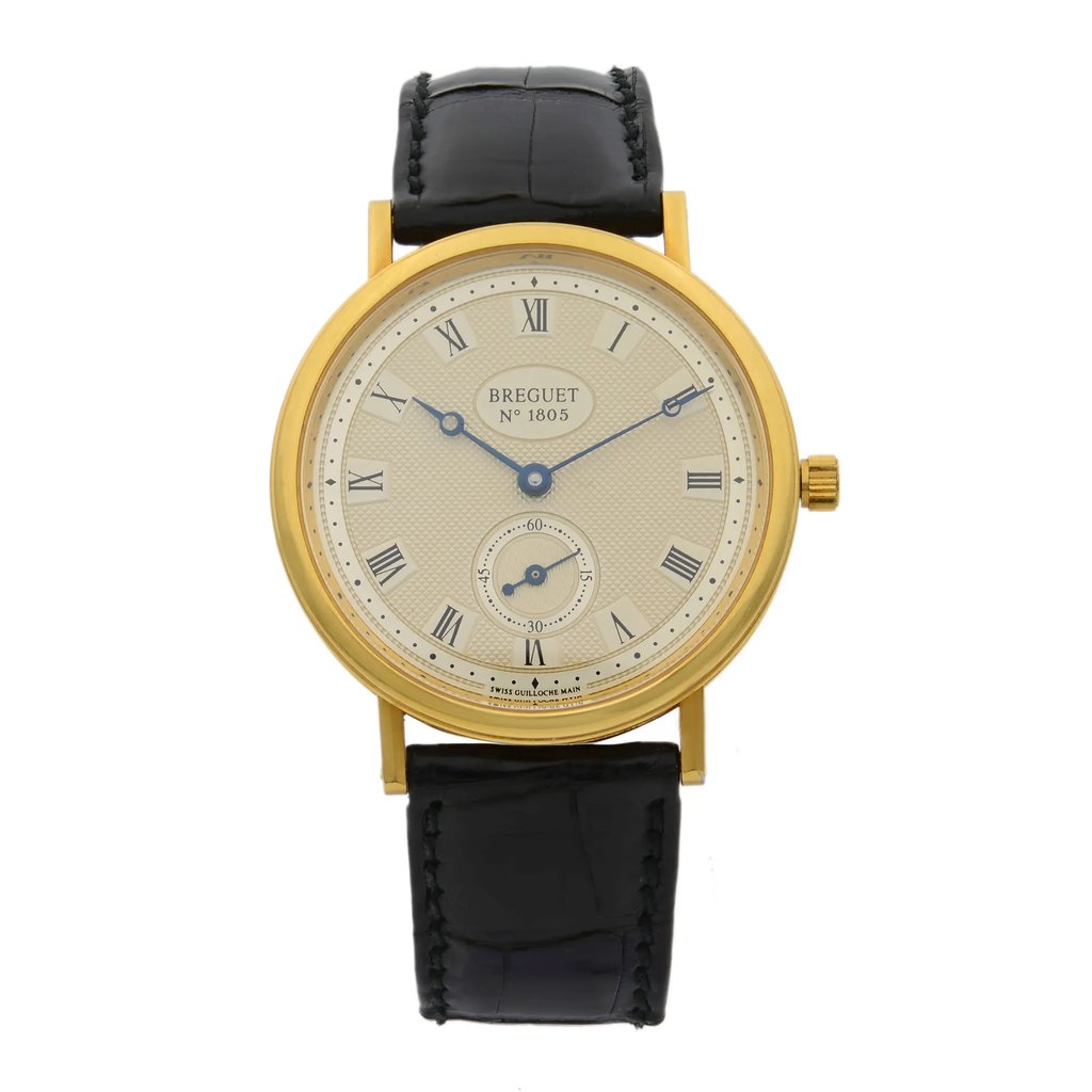 Front Full View Of Breguet 3910BA/15/286 Gold 18kt Watch Pre Owned Condition {Product Condition}