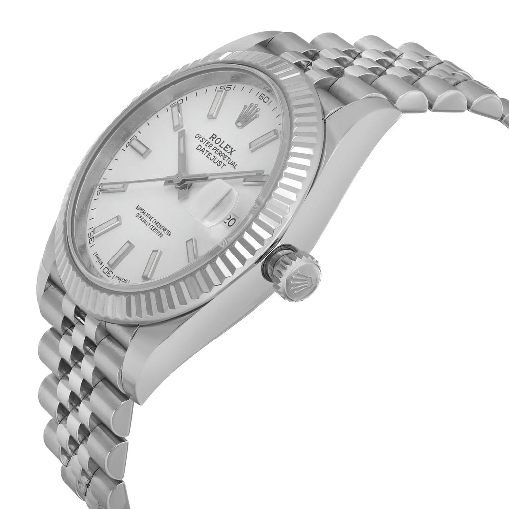 View Of Crown Facing Side Of Rolex 126334 Stainless Steel Watch Pre Owned Condition