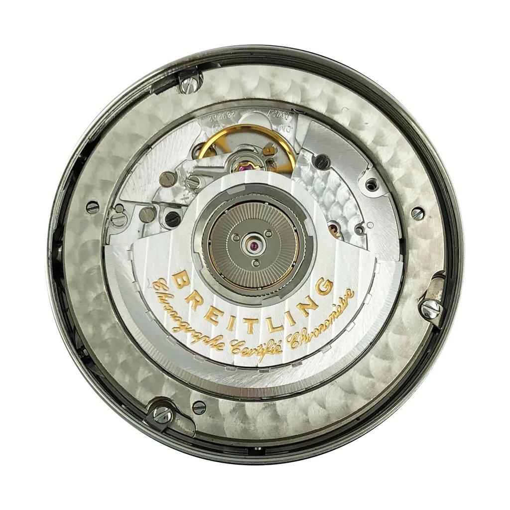 Up Close Front Facing Picture Of Breitling A4436010/BB71-379A Stainless Steel Watch Display Model Condition