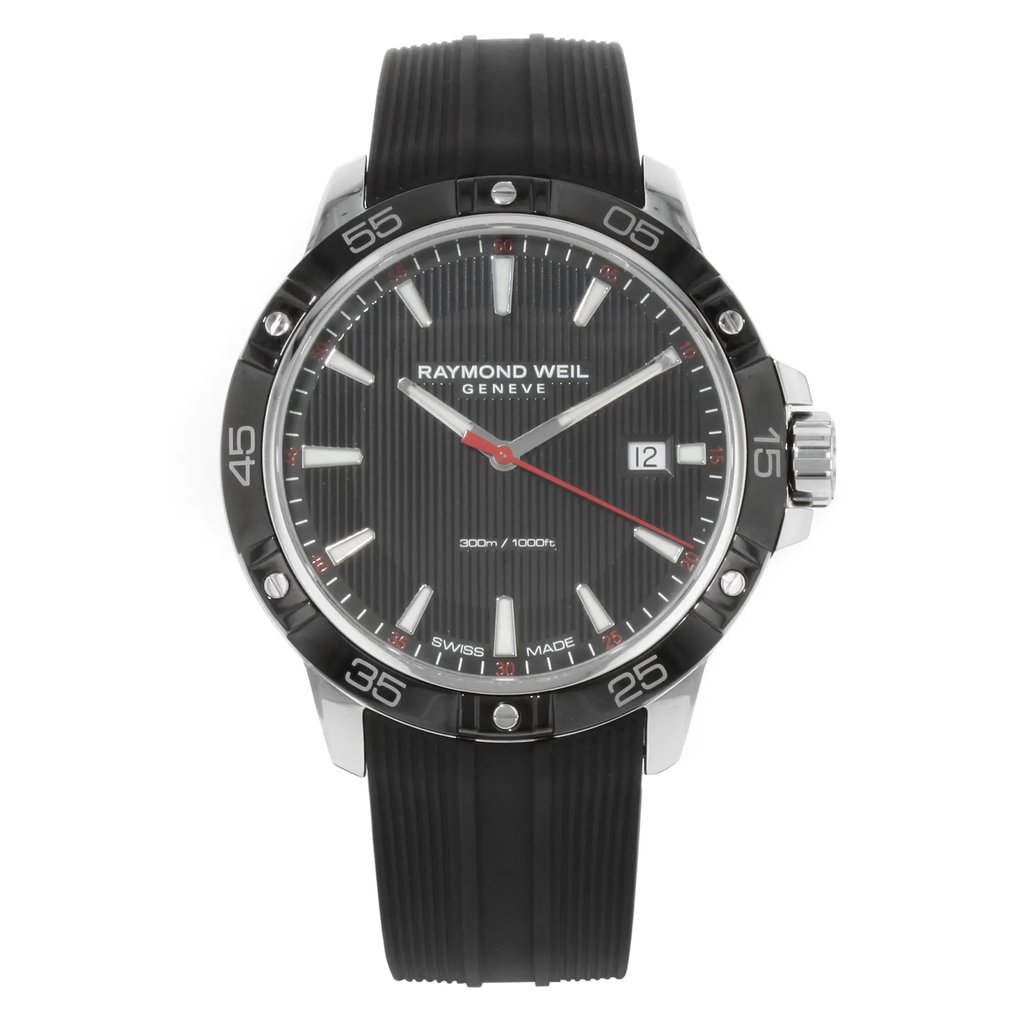Front Full View Of RAYMOND WEIL 8160-SR1-20001 Stainless Steel Watch Display Model Condition Excellent