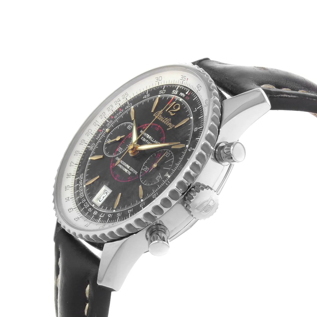 View Of Crown Facing Side Of Breitling A48330 Stainless Steel Watch Pre Owned Condition