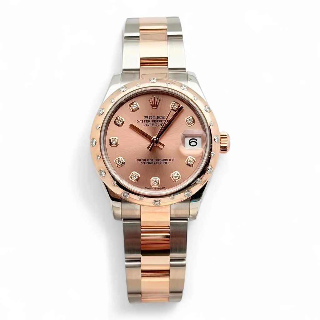 Front Full View Of Rolex 278341RBR Stainless Steel Watch Unworn Condition Excellent