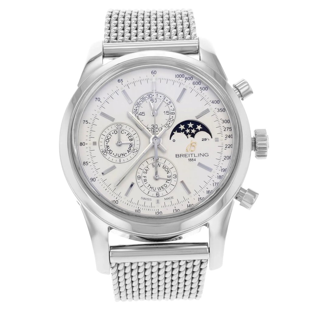 Front Full View Of Breitling A1931012/G750-154A Stainless Steel Watch Display Model Condition {Product Condition}