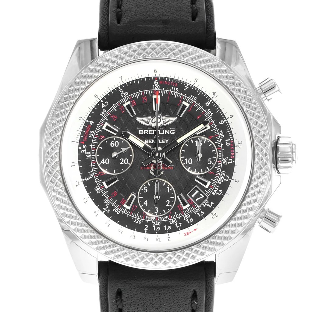 Up Close Front Facing Picture Of Breitling AB061221/BD93-480X Stainless Steel Watch Display Model Condition