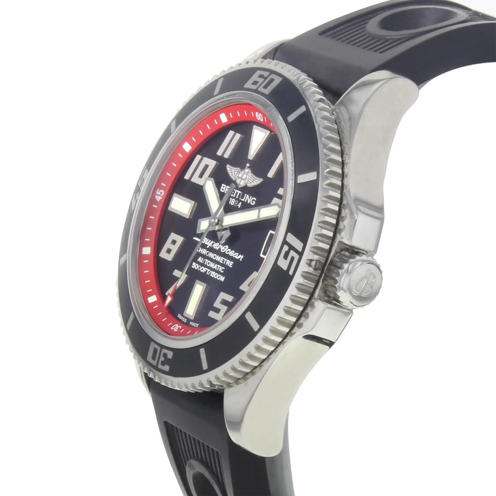 View Of Crown Facing Side Of Breitling A1736402/BA31-202S Stainless Steel Watch Pre Owned Condition