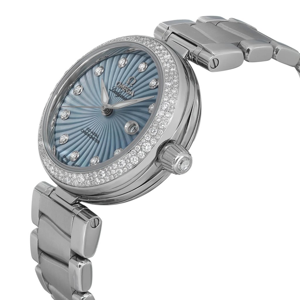 View Of Crown Facing Side Of OMEGA 425.35.34.20.57.002 Stainless Steel Watch Unworn Condition