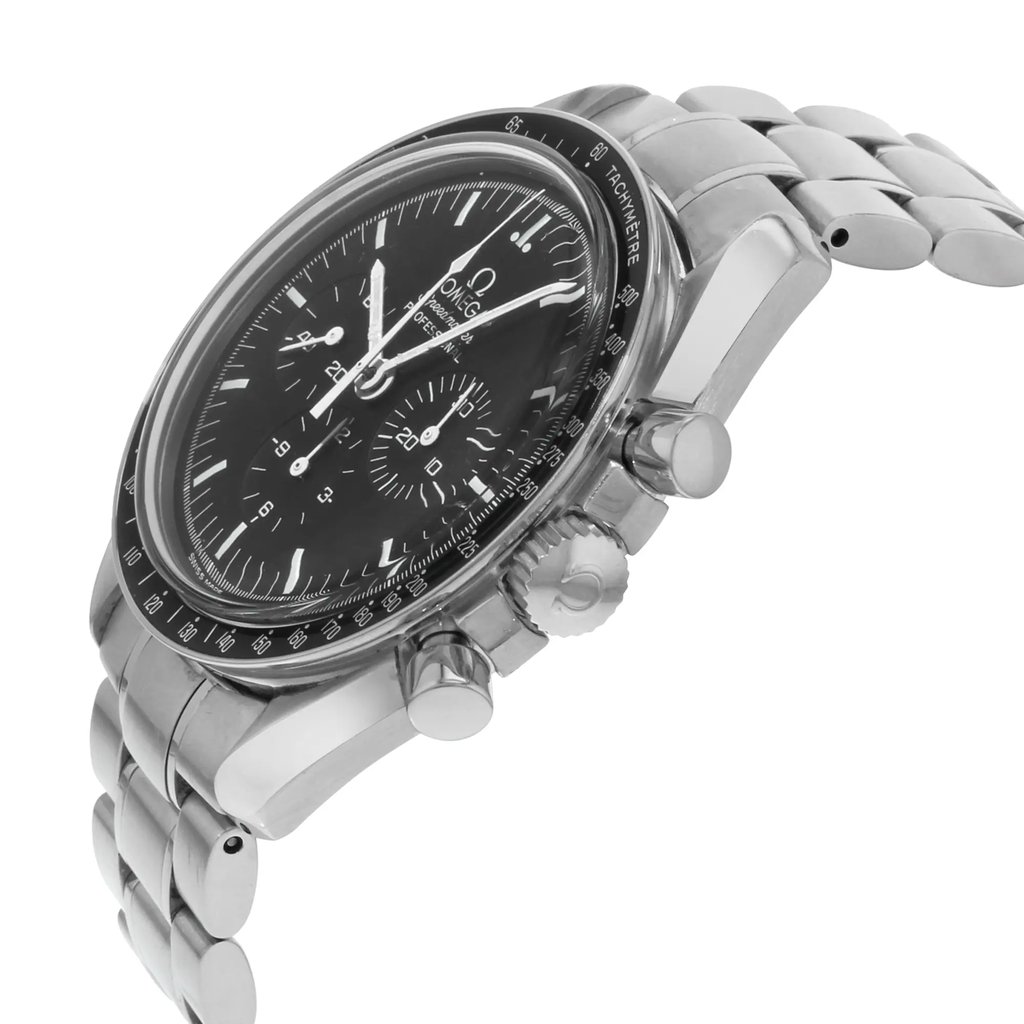 View Of Crown Facing Side Of OMEGA 3570.50.00 Stainless Steel Watch Pre Owned Condition