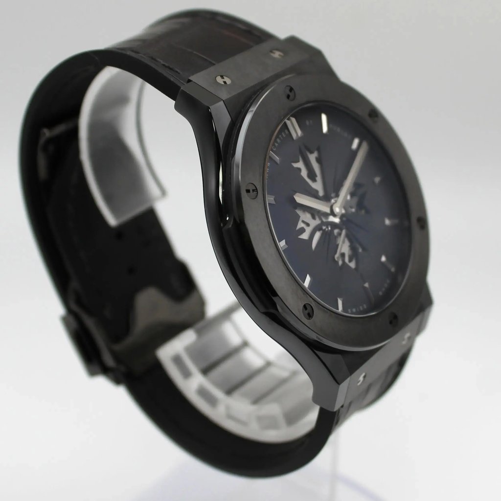 View Of Opposite Crown Facing Side Of Hublot 515.CM.1040.LR.SHC13 Ceramic,Titanium Watch Pre Owned Condition
