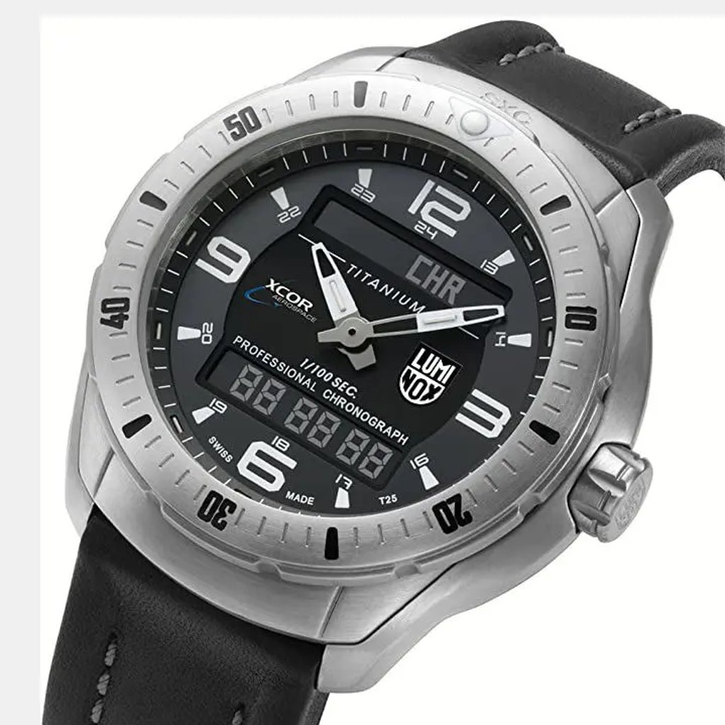 Up Close Front Facing Picture Of Luminox XX.5241.XS Titanium Watch Unworn Condition