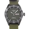 Up Close Front Facing Picture Of Tissot T100.430.36.051.02 Stainless Steel Watch Display Model Condition