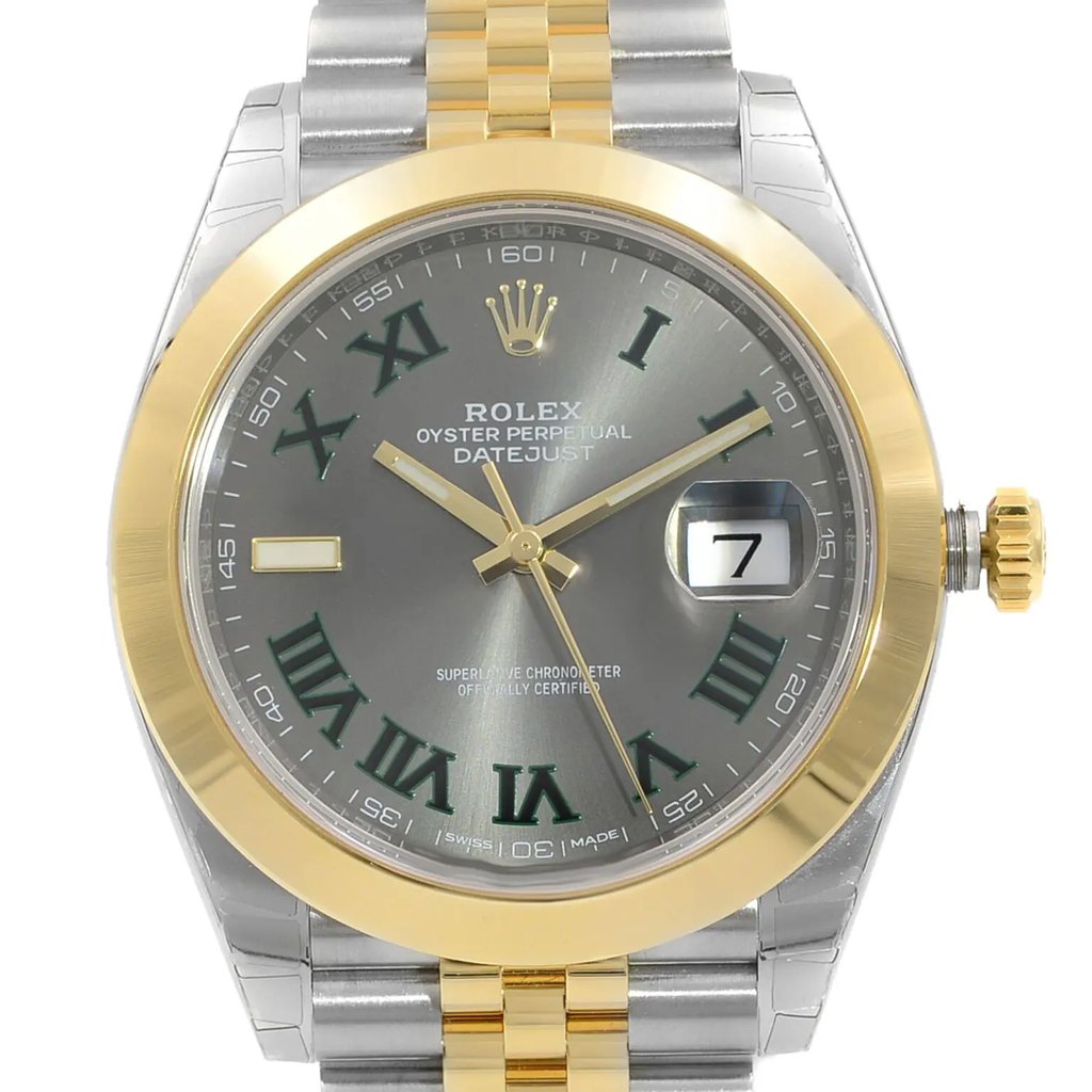 Up Close Front Facing Picture Of Rolex 126303-SLTRJ Stainless Steel Watch Unworn Condition