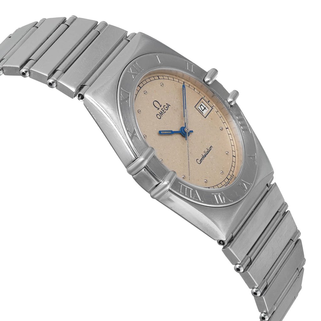 View Of Opposite Crown Facing Side Of OMEGA 396.1076 Stainless Steel Watch Pre Owned Condition