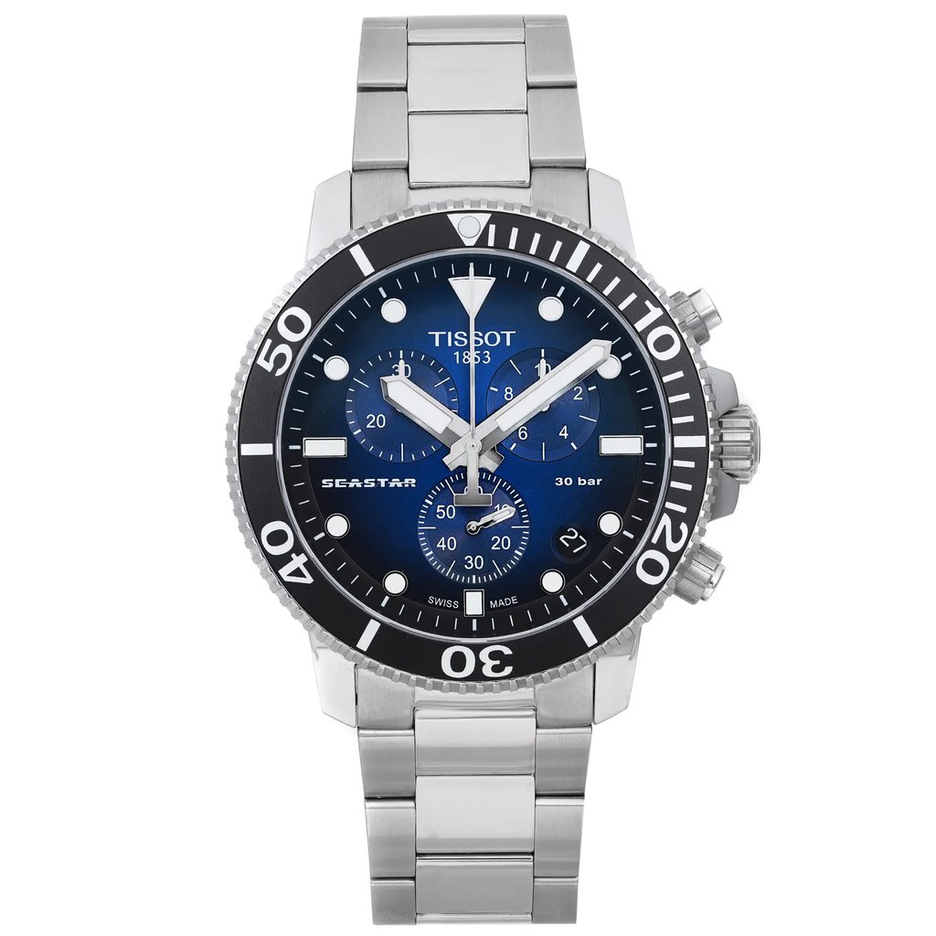 Front Full View Of Tissot T120.417.11.041.01 Stainless Steel Watch New With Defects Condition Excellent