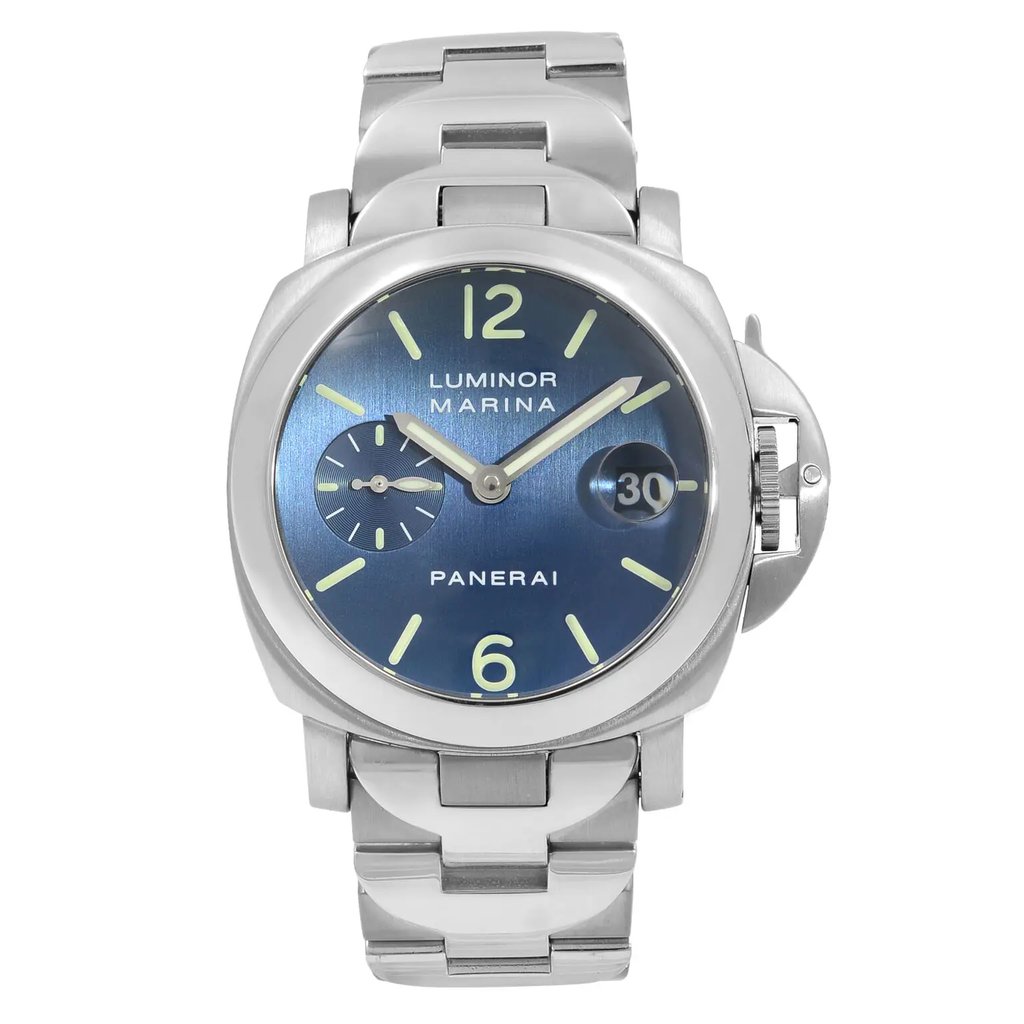 Front Full View Of Panerai PAM00120 Stainless Steel Watch Pre Owned Condition {Product Condition}