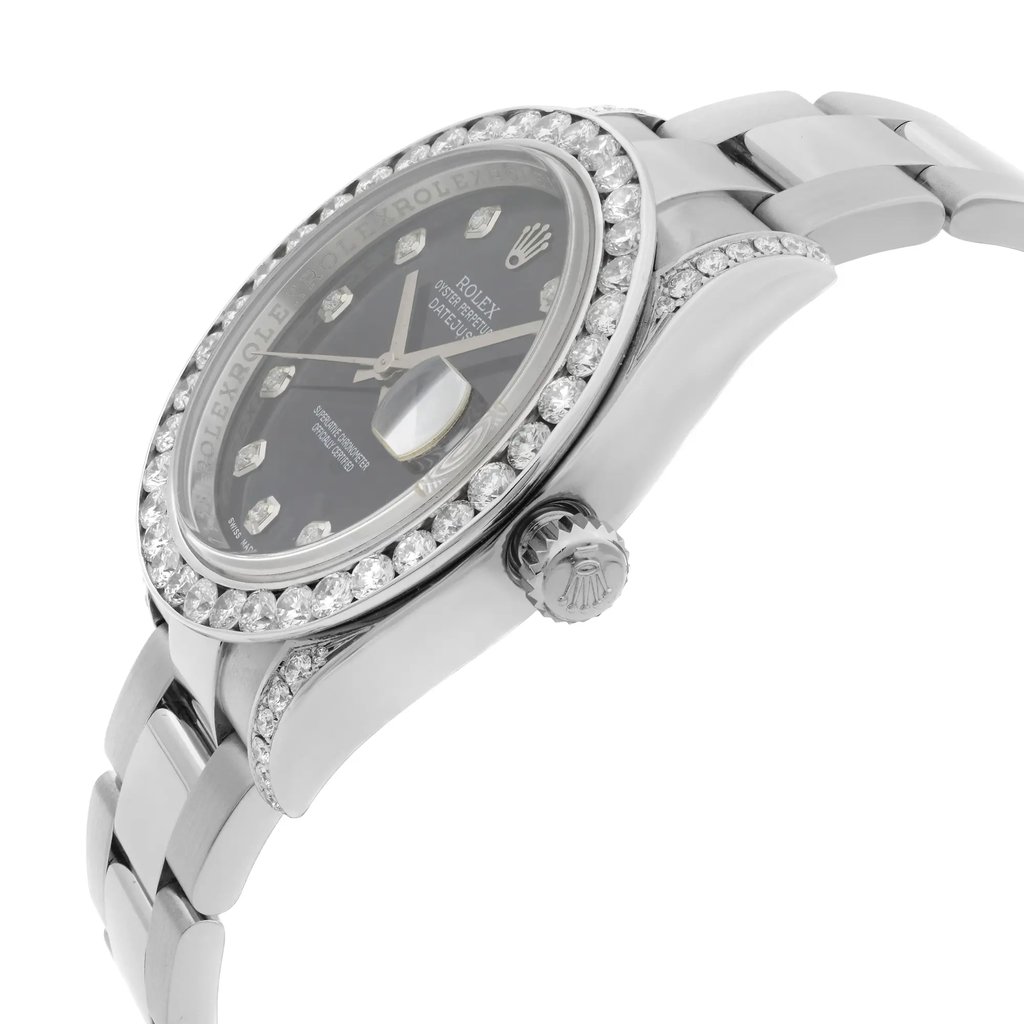 View Of Crown Facing Side Of Rolex 116234 Stainless Steel Watch Pre Owned Condition