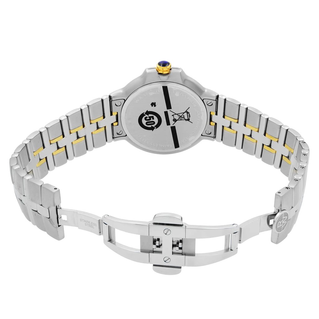 Back View Of Solid Back Case And Open Stainless Steel Band Of RAYMOND WEIL 5580-STP-00308 Watch Display Model Condition