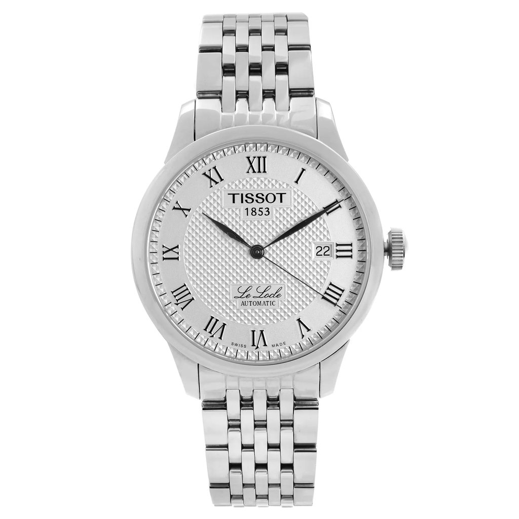 Front Full View Of Tissot T41.1.483.33 Stainless Steel Watch Display Model Condition {Product Condition}