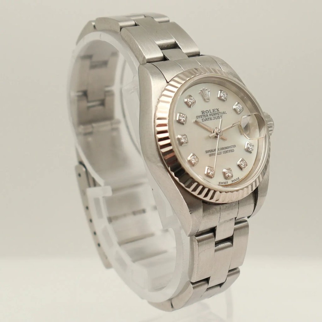 View Of Opposite Crown Facing Side Of Rolex 79160 Stainless Steel Watch Pre Owned Condition