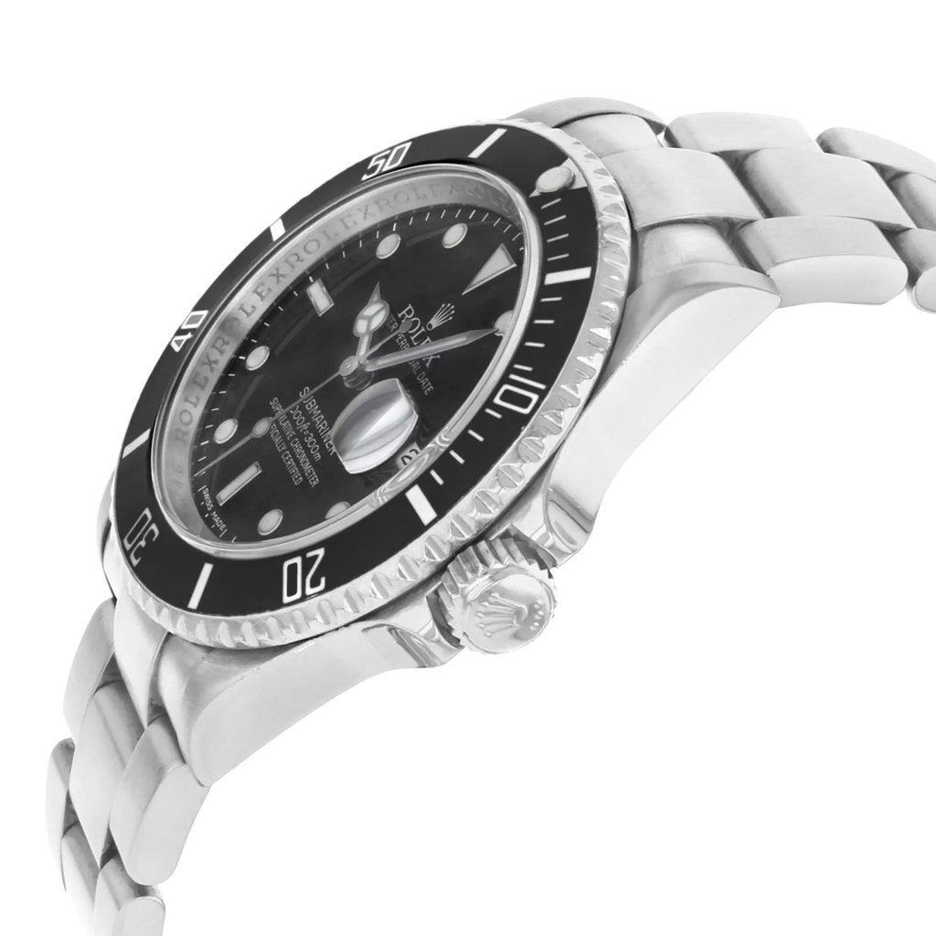 View Of Crown Facing Side Of Rolex 16610 Stainless Steel Watch Pre Owned Condition