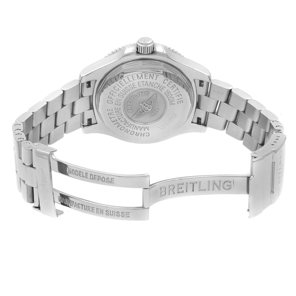 Back View Of {Caseback} Back Case And Open Stainless Steel Band Of Brighton A17364 Watch Pre Owned Condition