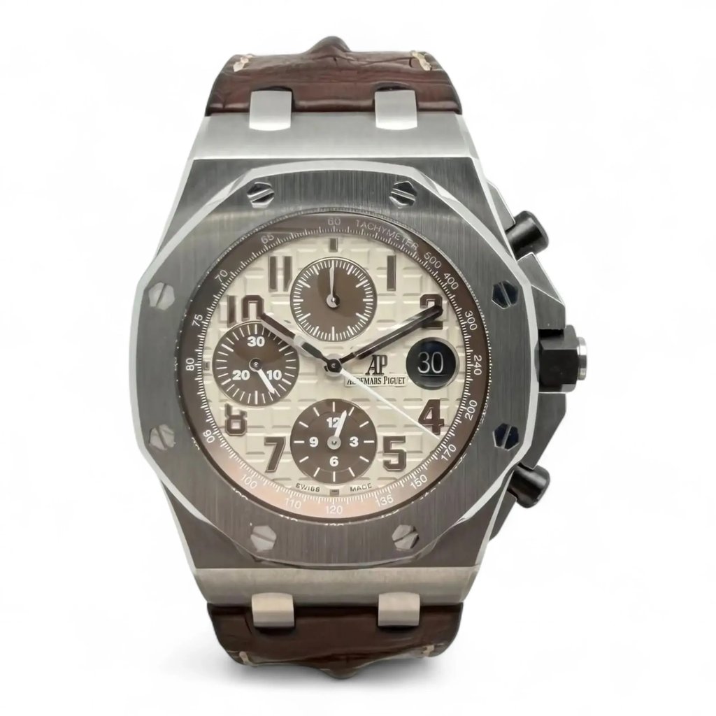 Front Full View Of Audemars Piguet 26470ST Stainless Steel Watch Pre Owned Condition Good