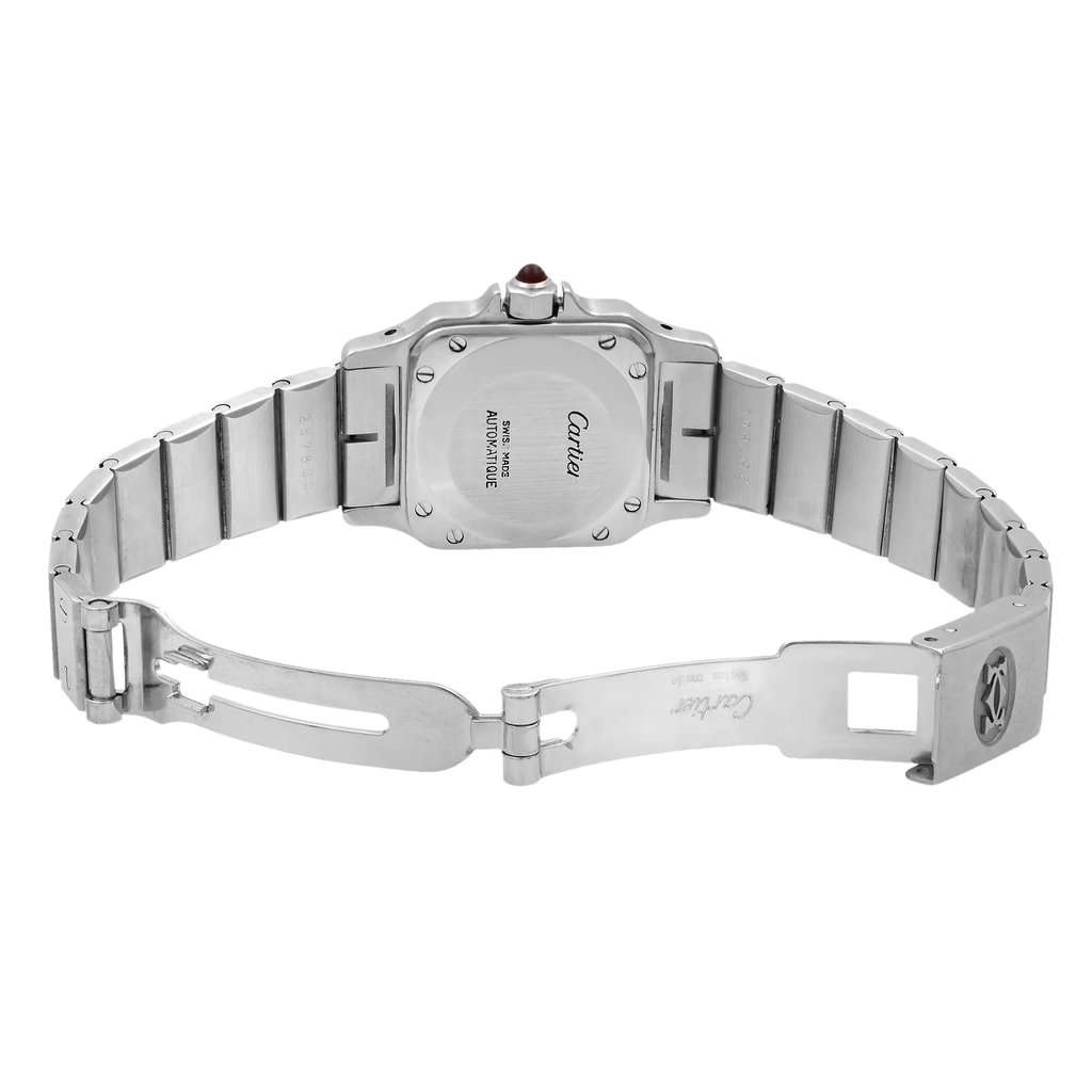 Back View Of {Caseback} Back Case And Open Stainless Steel Band Of Cartier 901 Watch Pre Owned Condition