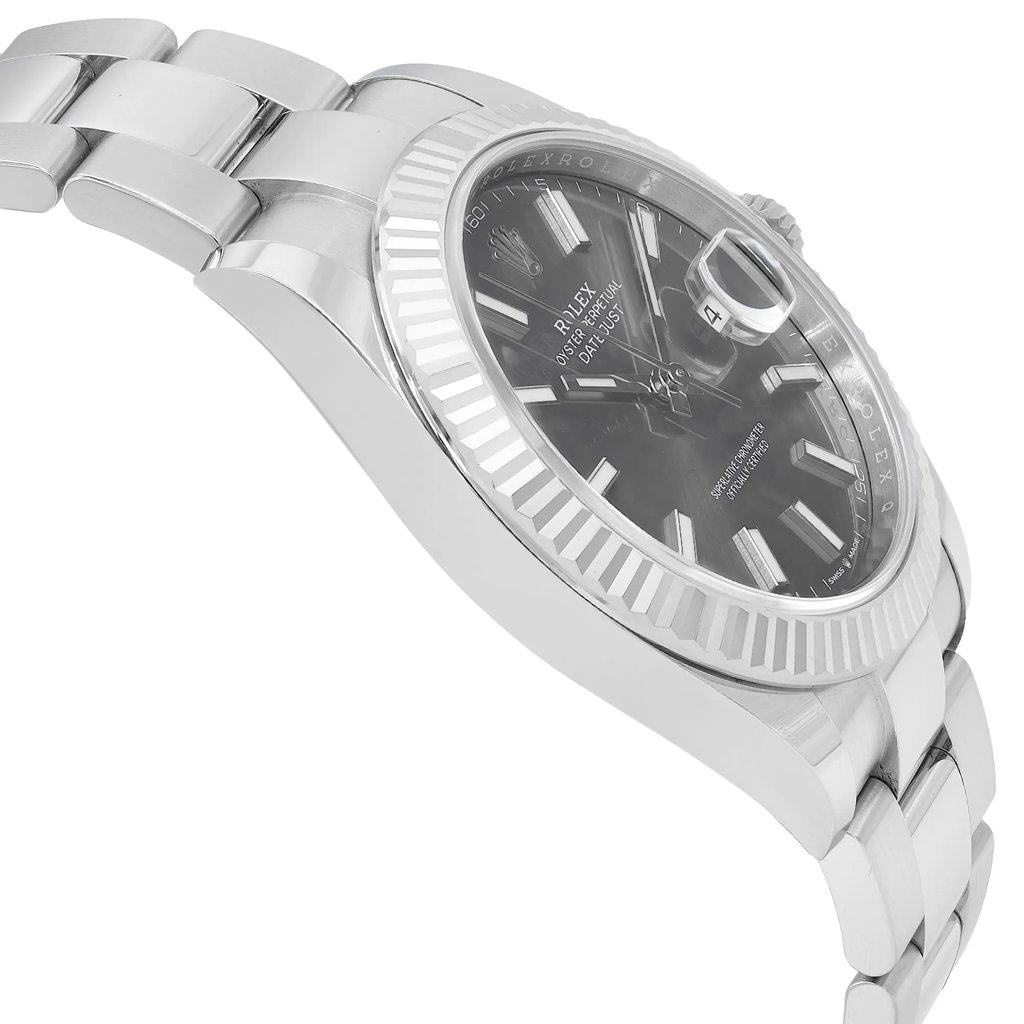 View Of Opposite Crown Facing Side Of Rolex  126334-0013 Stainless Steel Watch New Condition