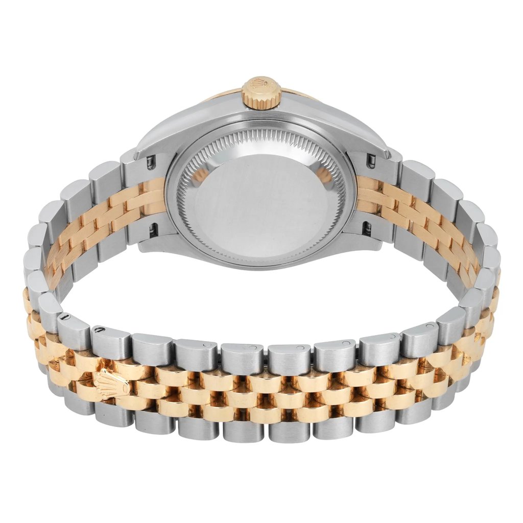 Back View Of Solid Back Case And Closed Stainless Steel,Yellow Gold Band Of Rolex 279173 chij Watch Pre Owned Condition