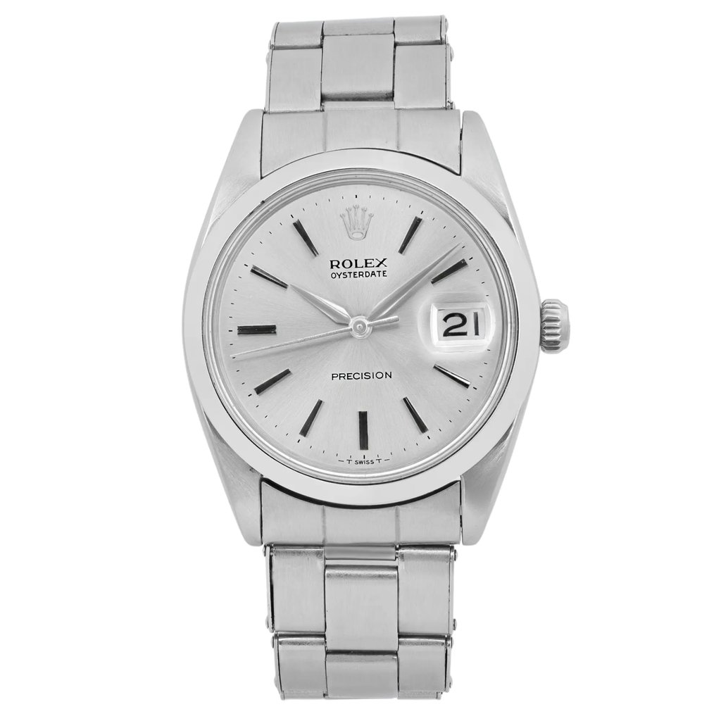 Front Full View Of Rolex 6694 Stainless Steel Watch Pre Owned Condition Fair