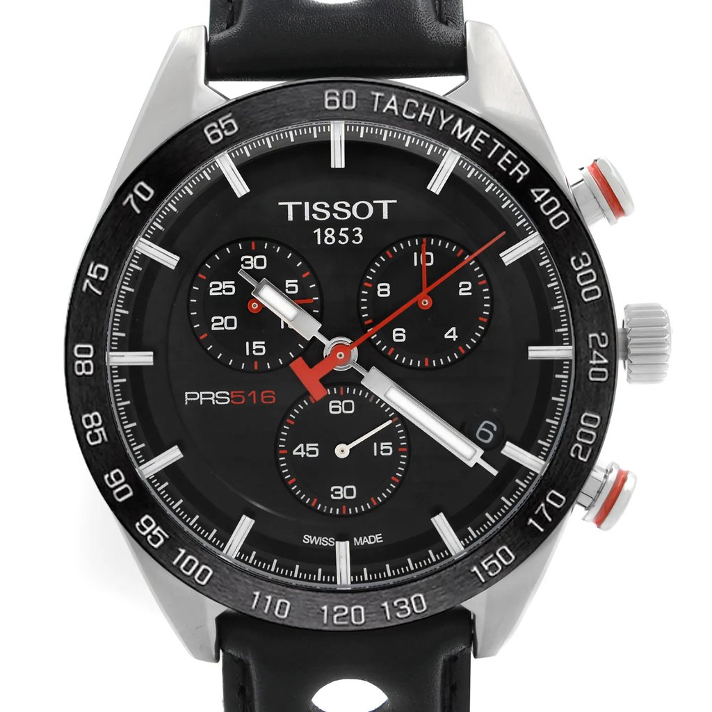 Up Close Front Facing Picture Of Tissot T100.417.16.051.00 Stainless Steel Watch New Condition