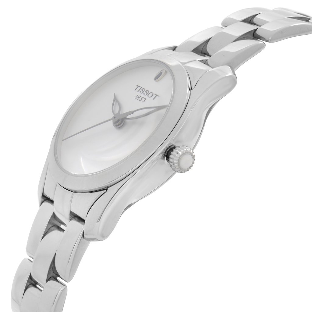View Of Crown Facing Side Of Tissot T112.210.11.031.00 Stainless Steel Watch Display Model Condition