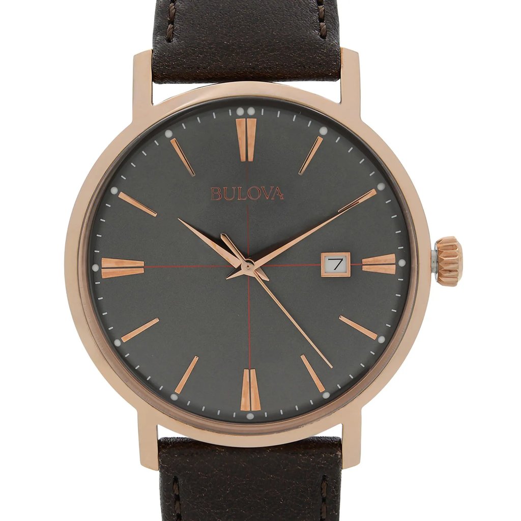 Up Close Front Facing Picture Of Bulova 97B154 Stainless Steel Watch New With Defects Condition