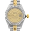 Up Close Front Facing Picture Of Rolex 69173 Stainless Steel Watch Pre Owned Condition