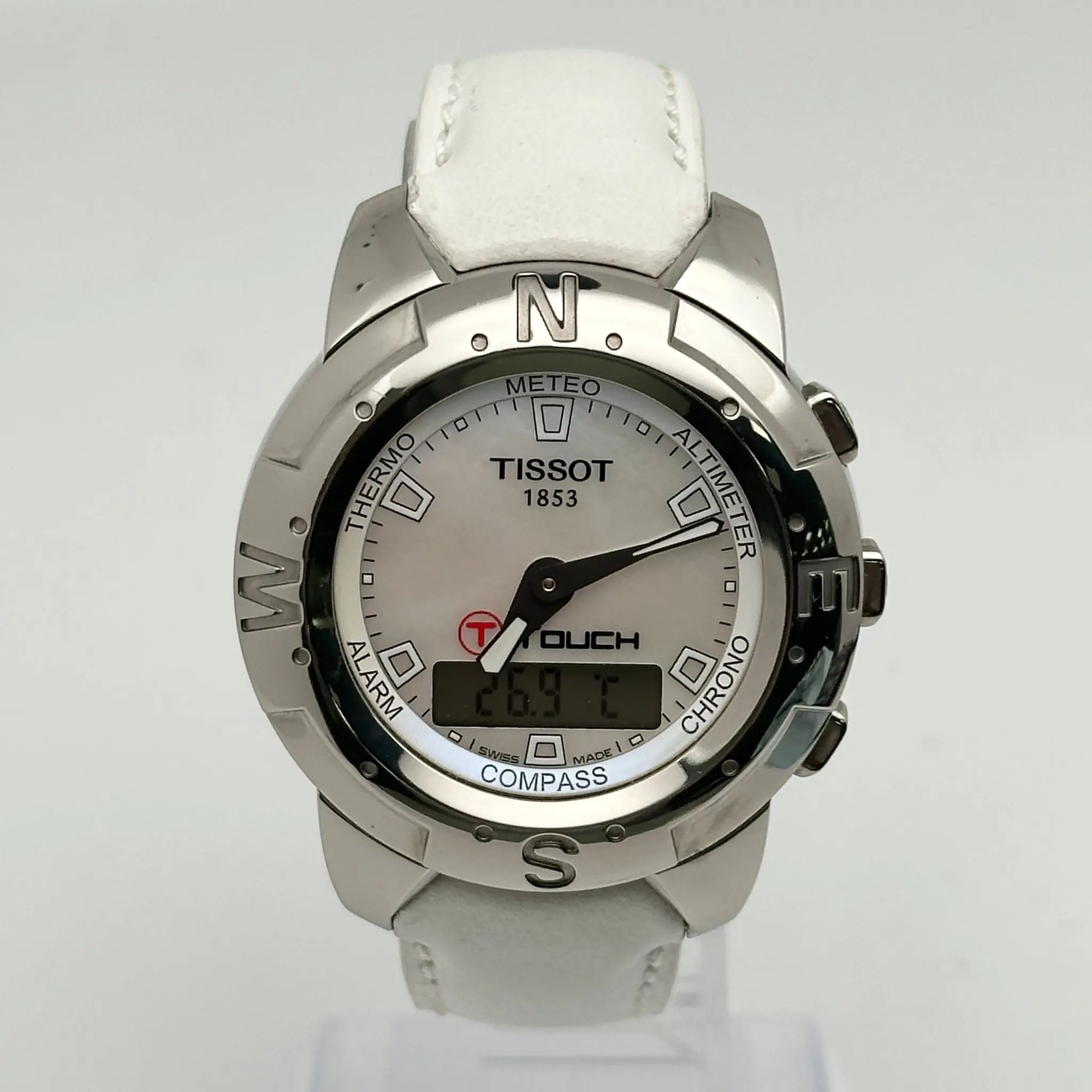 Front Full View Of Tissot T33.7.658.81 Stainless Steel,Titanium Watch Pre Owned Condition {Product Condition}