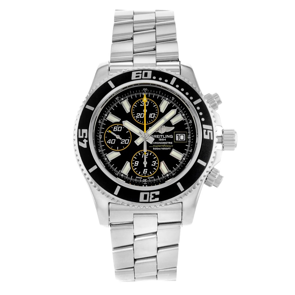 Front Full View Of Breitling A13341A8 / BA82-164A Stainless Steel Watch Pre Owned Condition {Product Condition}