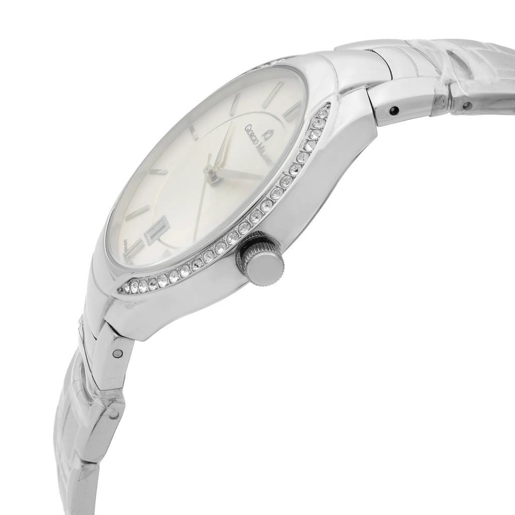 View Of Crown Facing Side Of Giorgio Milano GM845SL-SL Stainless Steel Watch Display Model Condition