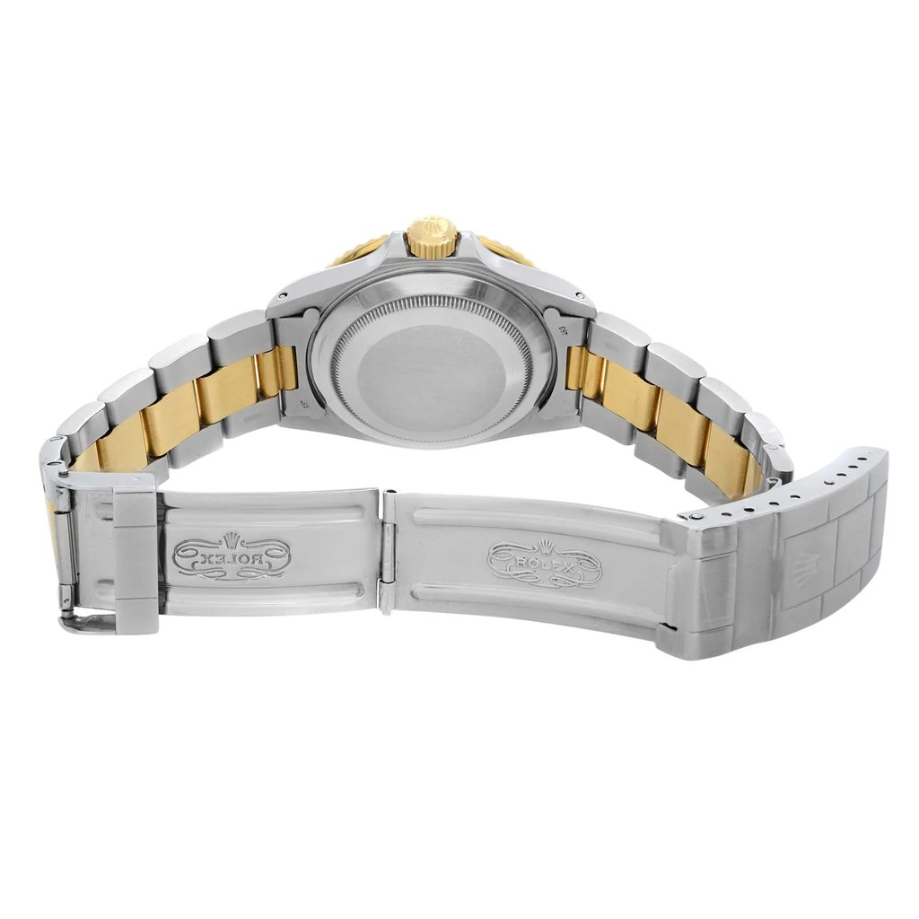 Back View Of Solid Back Case And Open Stainless Steel Band Of Rolex 16803 Watch Pre Owned Condition