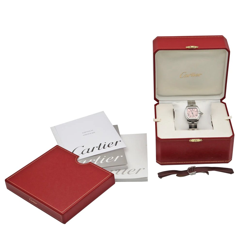  Full View Box, Documents and Cartier W62017V3 With Watch In The Image 
