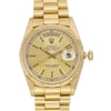 Up Close Front Facing Picture Of Rolex 18238 Gold 18kt Watch Pre Owned Condition