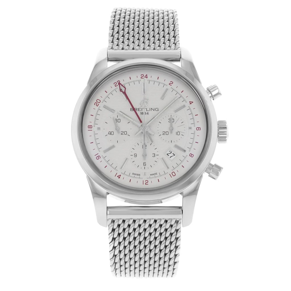 Front Full View Of Breitling AB045112/G772-154A Stainless Steel Watch Display Model Condition {Product Condition}