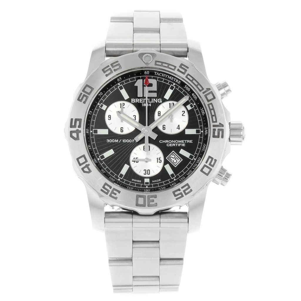 Front Full View Of Breitling A7338710/BB49-157A Stainless Steel Watch Pre Owned Condition {Product Condition}