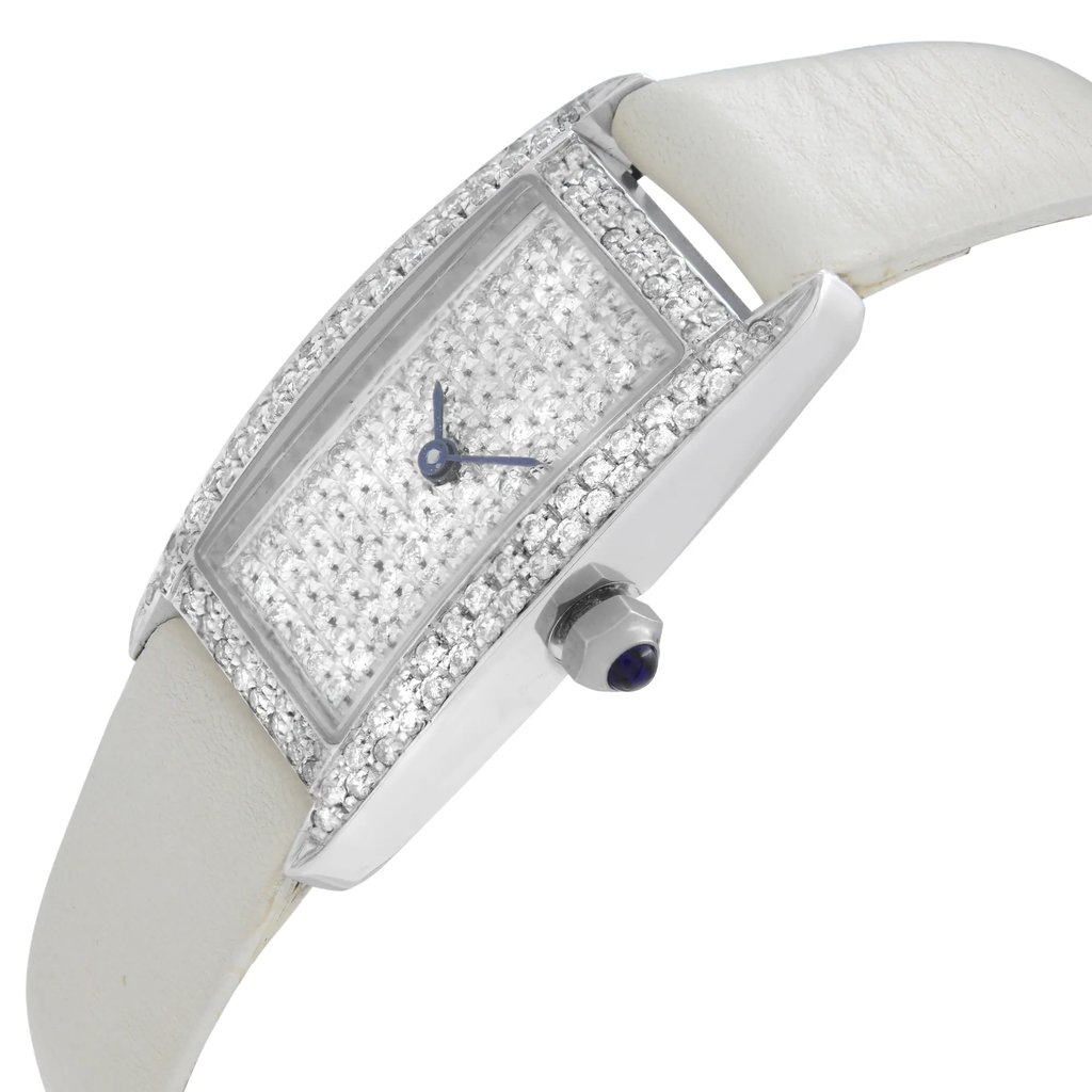 View Of Crown Facing Side Of Vicence N/A White Gold Watch Pre Owned Condition