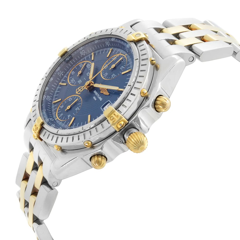View Of Crown Facing Side Of Breitling B13050.1 Stainless Steel Watch Pre Owned Condition