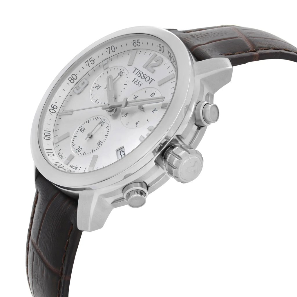 View Of Crown Facing Side Of Tissot T055.417.16.037.00 Stainless Steel Watch Pre Owned Condition