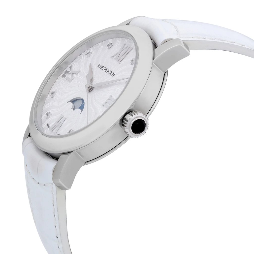 View Of Crown Facing Side Of AEROWATCH 43938-AA03 Stainless Steel Watch Display Model Condition
