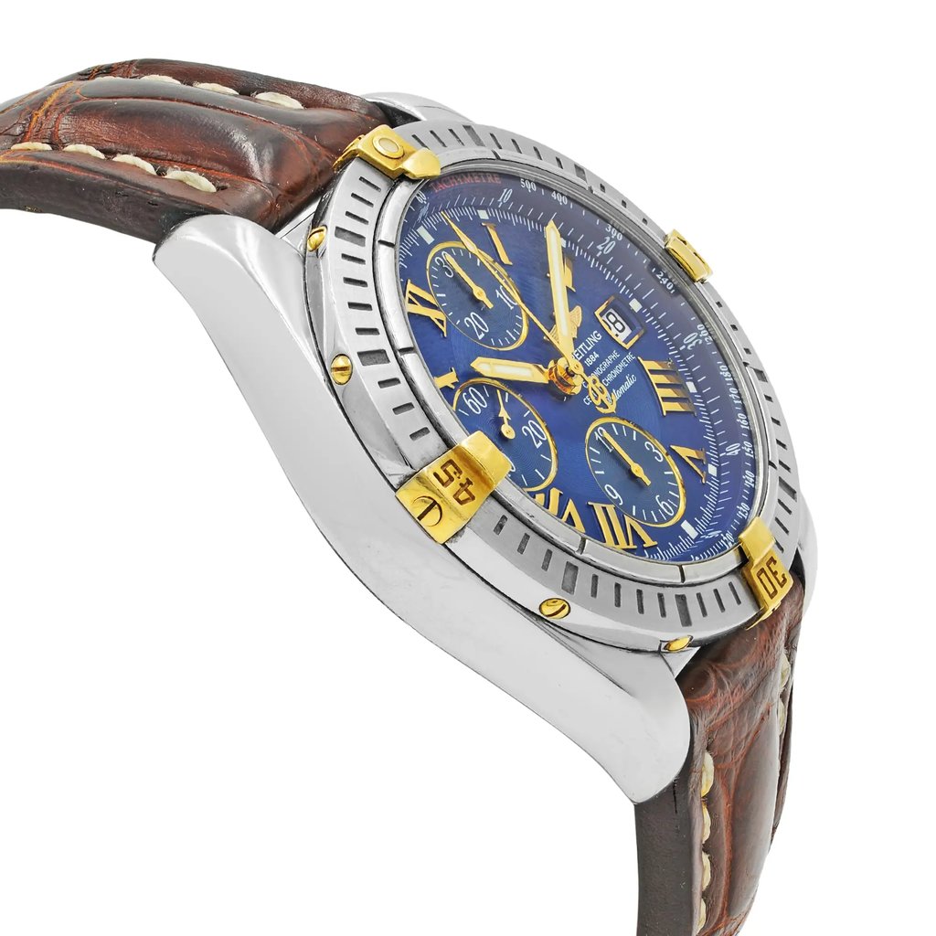 View Of Opposite Crown Facing Side Of Breitling B13356 Stainless Steel Watch Pre Owned Condition