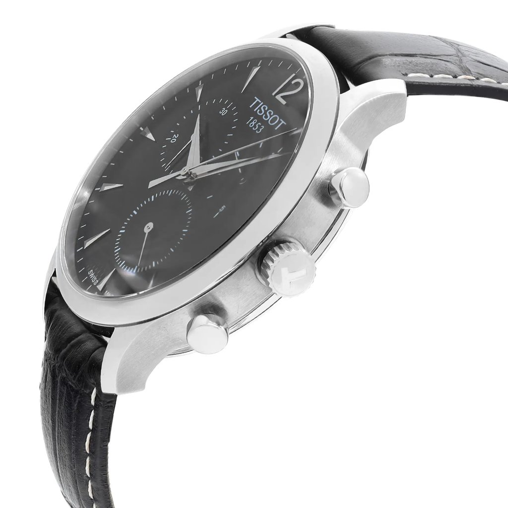 View Of Crown Facing Side Of Tissot T063.617.16.057.00 Stainless Steel Watch New With Defects Condition